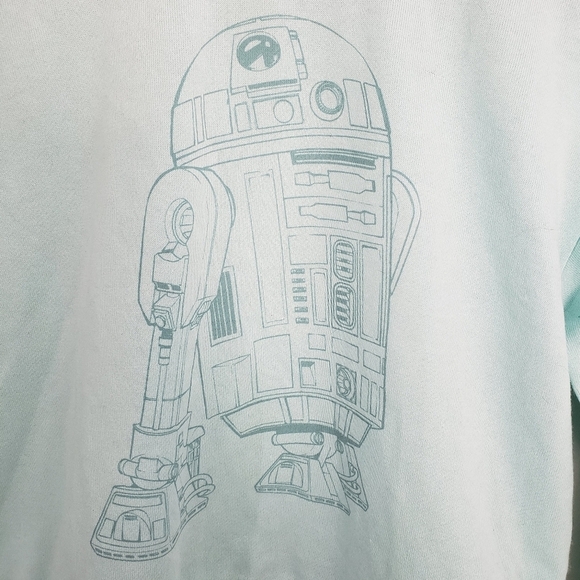 Target Disney 100 Star Wars R2-D2 Crewneck Sweatshirt Cropped Mint Girls Large - Picture 2 of 9